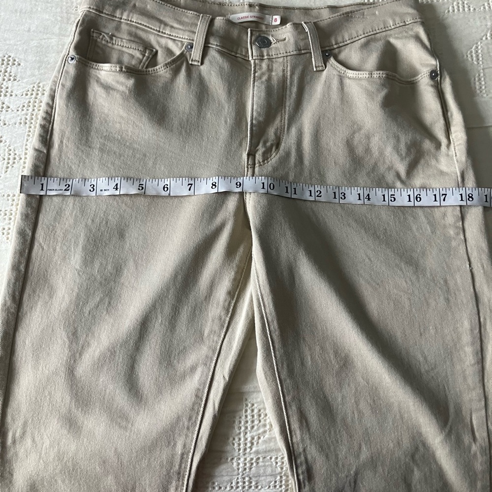 LEVI’S Tan Straight Leg High Rise Stovepipe Jeans Size 8 - Picture 10 of 13